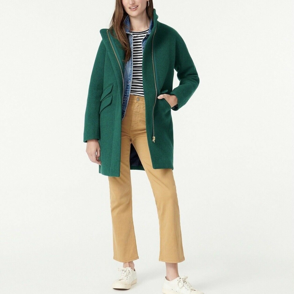J Crew Green Wool Cocoon Coat